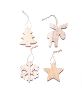 Adorno Navideño para Colgar de Madera 10 cm Alparamis