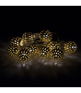 Guirnalda de 10 Bolas LED 2 cm Doradas