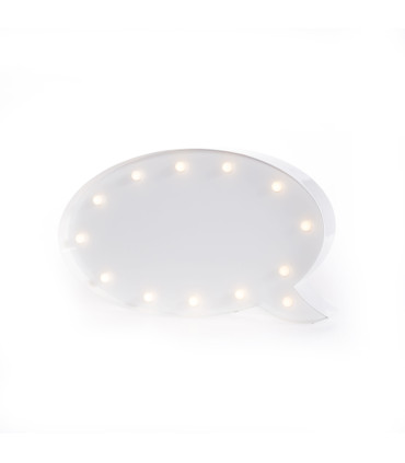 Globo de diálogo con letras y LED Alparamis