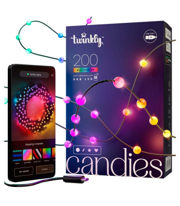 200 Luces LED Decorativas Inteligentes Candies Pearls RGB USBC Twinkly
