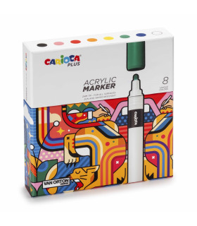 Marcadores Acrílicos Acrylic Carioca Plus x 8