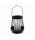 Farol Negro 18 cm con Vela Pilar LED Alparamis