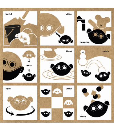 Juguete Bilibo Mini Pastel 12 cm Moluk x 6 un.