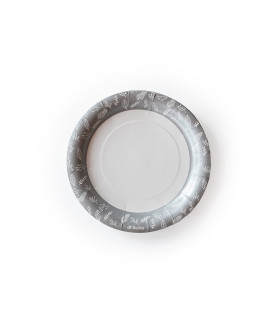 12 Paquetes De 6 Platos Navidad Plateados