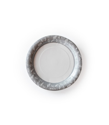 12 Paquetes De 6 Platos Navidad Plateados