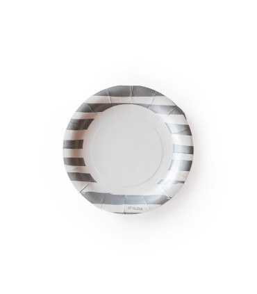 12 Paquetes De 6 Platos Navidad Plateados