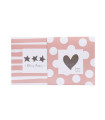Tarjetas Stamping Rayas y Lunares Rosas - PACK x 12