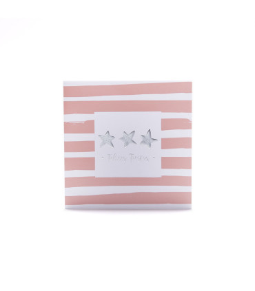 Tarjetas Stamping Rayas y Lunares Rosas - PACK x 12