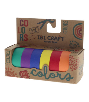 Washi Tape Box 6 Rollos de 5 m Rainbow Ibicraft