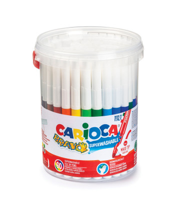 Balde de 60 Marcadores Gruesos Bravo Carioca
