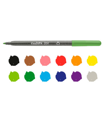 Marcadores de Colores Joy Punta Fina Eco Family Carioca x 12