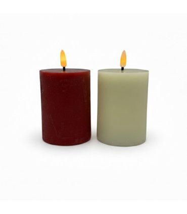 Vela Pilar LED Roja Función Touch Top 7.5 x 10 cm Alparamis