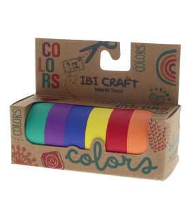 Washi Tape Box 6 Rollos de 5 m Rainbow Ibicraft