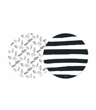 Posavasos Rayas Y Hojas Negros X 8