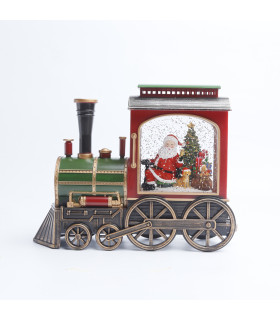 Adorno de Tren con Santa con LED 24 x 19 cm Alparamis