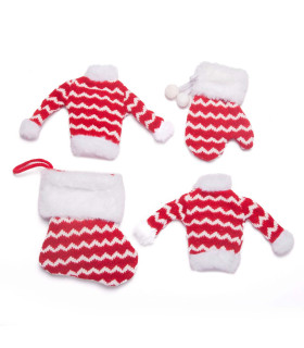 Adorno de Prendas Navideñas Surtidas Rayadas Alparamis