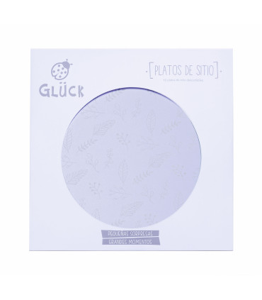 12 Paquetes De 10 Platos De Sitio Rayas Y Hojas Plateadas