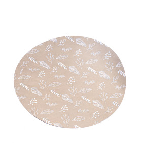 12 Paquetes De 10 Platos De Sitio Rayas Y Hojas Doradas