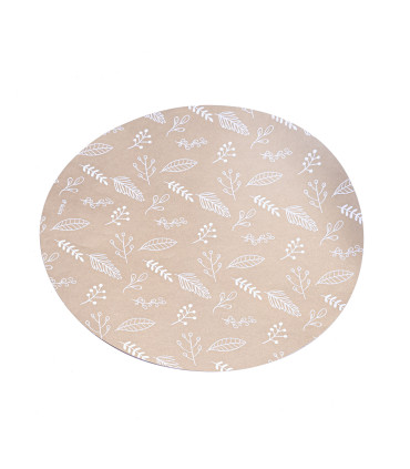 12 Paquetes De 10 Platos De Sitio Rayas Y Hojas Doradas