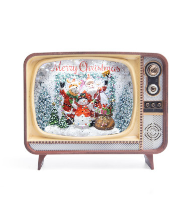Adorno de TV Musical Santa Snowman y Reno con LED 21 x 18 cm Alparamis