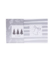 Tarjetas Stamping Rayas y Hojas Plateadas - PACK x 12