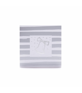 Tarjetas Stamping Rayas y Hojas Plateadas - PACK x 12