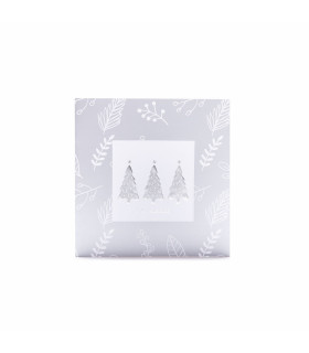 Tarjetas Stamping Rayas y Hojas Plateadas - PACK x 12