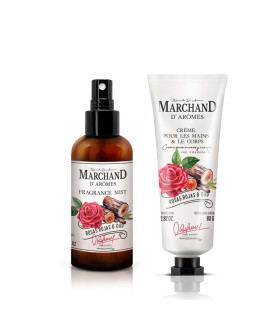 Cubo Marchand D Aromes Fragrance Mist y Crema de Manos y Corporal Rosas Rojas y Oud