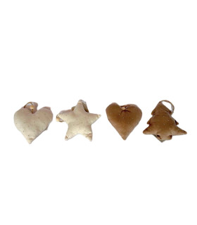 Adorno Navideño de Tela Estrella Pino o Corazón 13 cm Alparamis