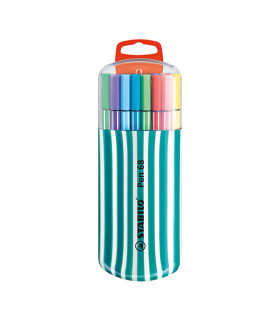 Marcadores Pen 68 Zebra Estuche Turquesa Stabilo x 20