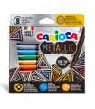 Marcadores Punta Fina de Colores Metálicos Carioca x 8