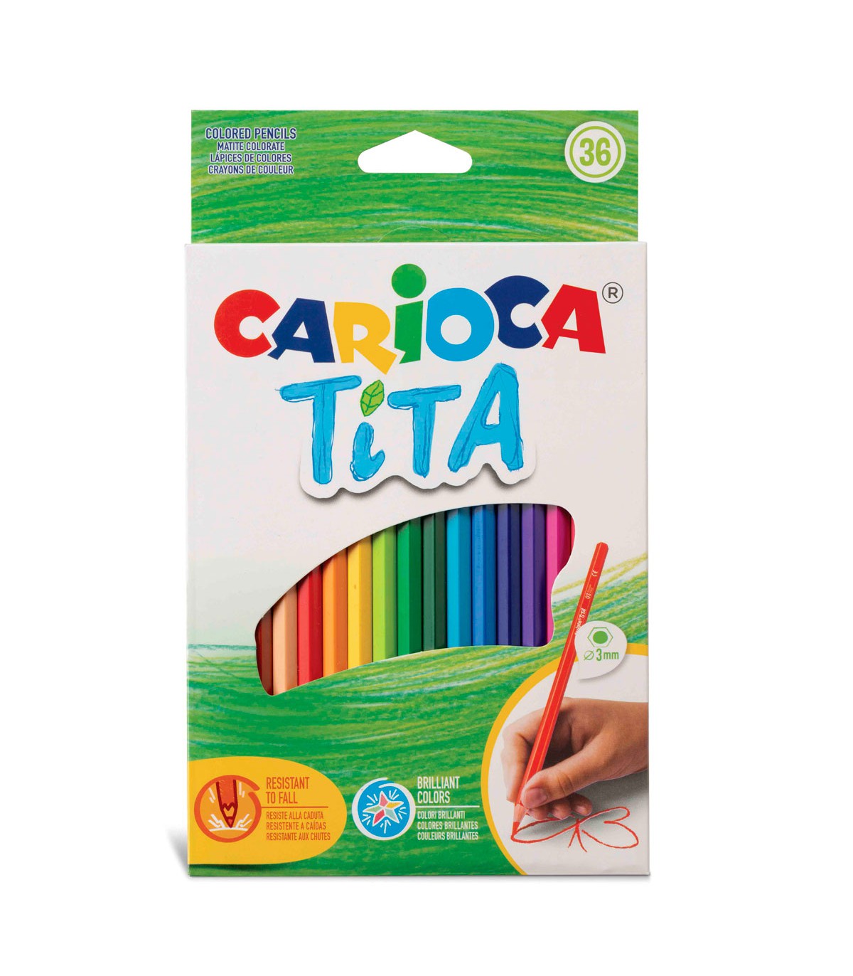 Lapices de colores carioca baby 2 años caja de 10 colores surtidos