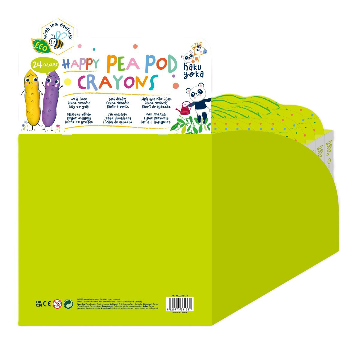 Crayones Happy Pea Pod Haku Yoka x 24 con Exhibidor