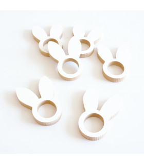 Portaservilletas de Madera Conejo de Pascua x 6