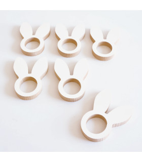 Portaservilletas de Madera Conejo de Pascua x 6