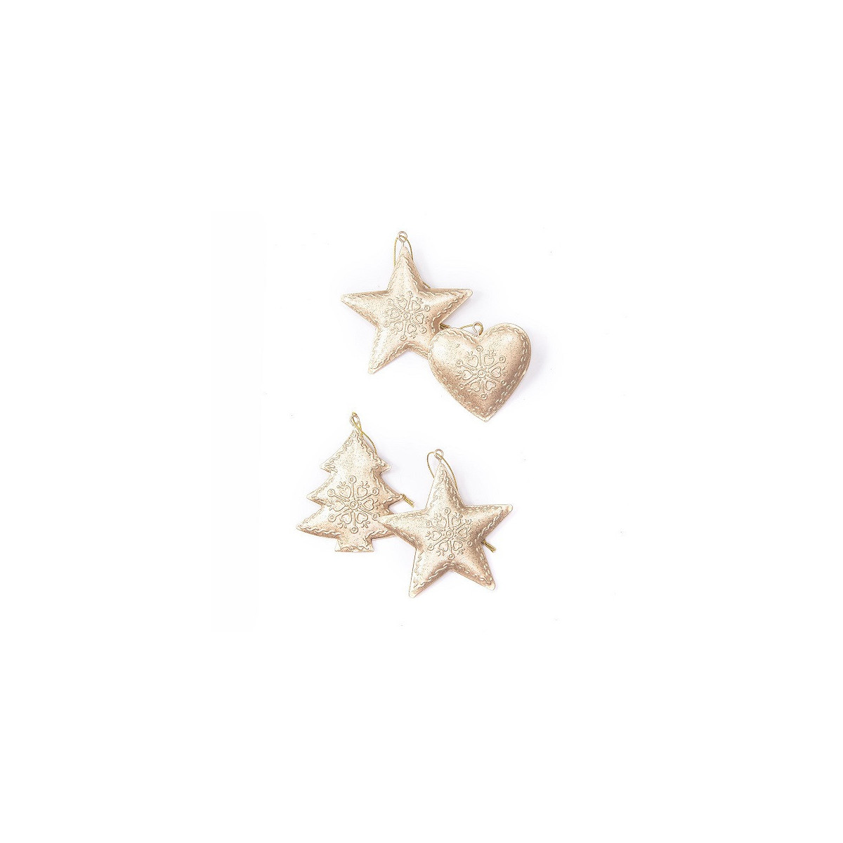 Adorno de Navidad de Metal Dorado 8 cm x 4 Alparamis