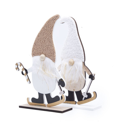 Adorno de Duende de Madera y Tela 30 cm Alparamis