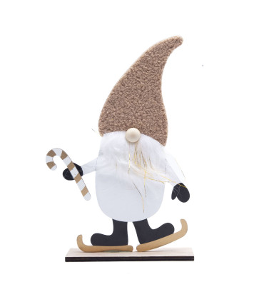 Adorno de Duende de Madera y Tela 30 cm Alparamis