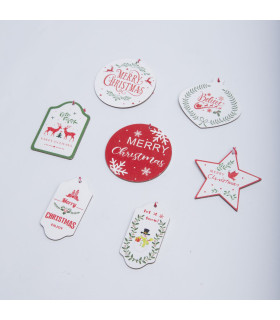 Adorno de Madera para el Árbol Tarjetas Navideñas 8 cm Alparamis