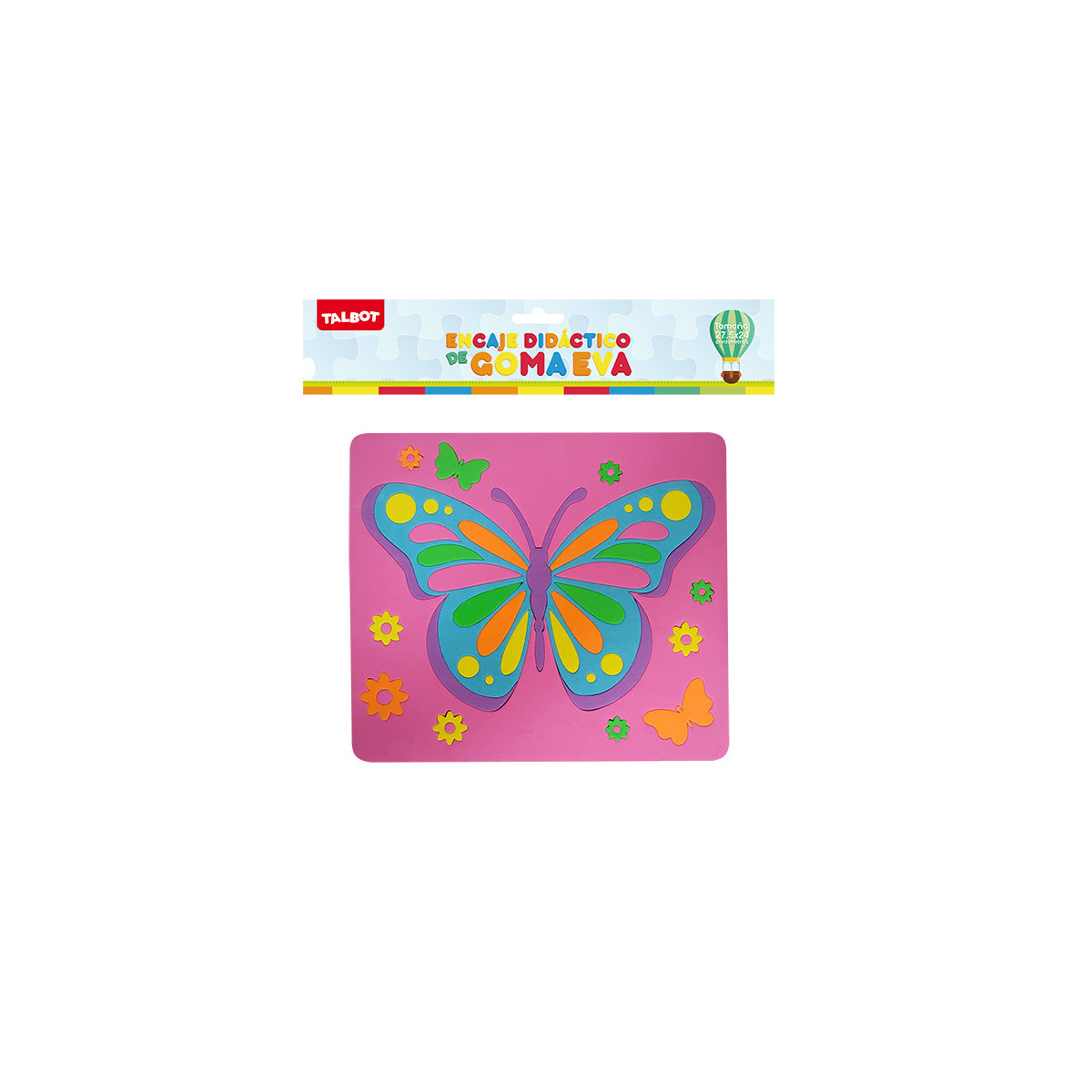 Juego de Encastre de Goma Eva Mariposa 27x24 cm
