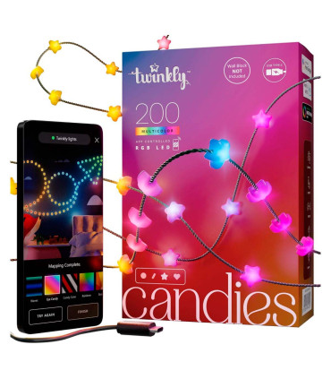 200 Luces LED Decorativas Inteligentes Candies Stars RGB USBC Twinkly