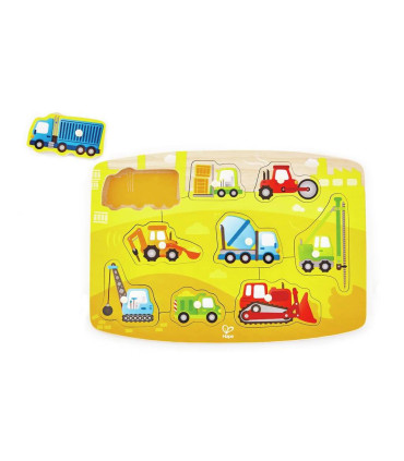 Puzzle 10 Piezas Vehiculos De Construccion Hape