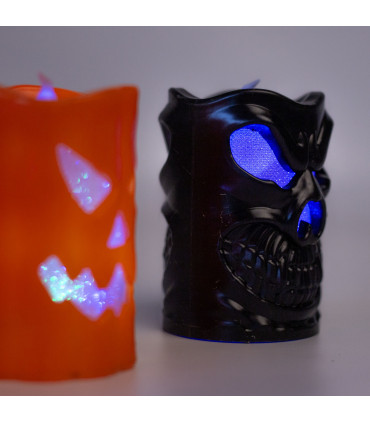 Vela LED a Pilas de Calavera Halloween Alparamis
