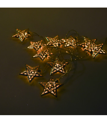 Guirnalda de 10 Estrellas LED 4 cm Doradas Alparamis