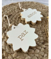 Adornos de Madera Colgantes Paz y Amor 9 cm x 2