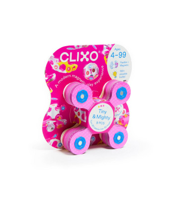 Exhibidor Clixo Tiny and Mighty 9 Piezas Mix 6 Brillo y 6 Aves