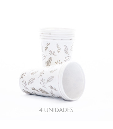 12 Paquetes de 8 Vasos Navidad Clásica Dorada
