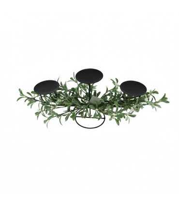 Porta Vela con Hojas Verdes 61 cm Alparamis