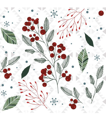 Servilletas 33 x 33 cm Festive Florals Xmas