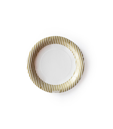 12 Paquetes De 6 Platos Navidad Dorados